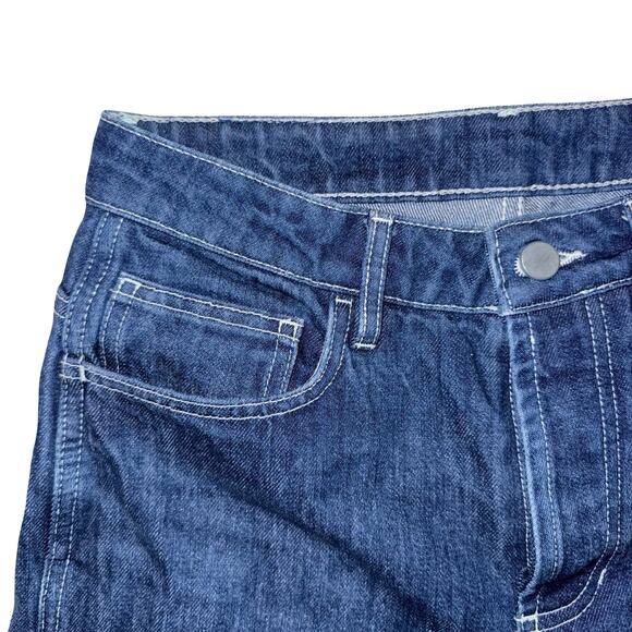 Organic Basics x ISKO Denim Shorts 28 Raw Hem Sustainable Organic Cotton Blue - Picture 3 of 15